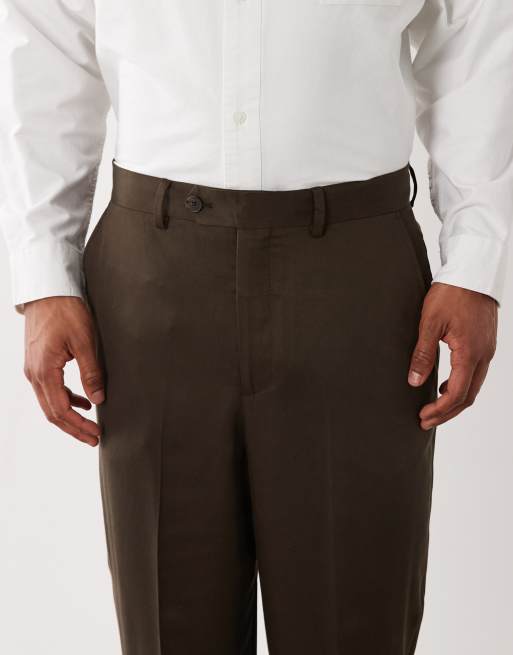 Selected regular suit pants in brown, 4 of 5