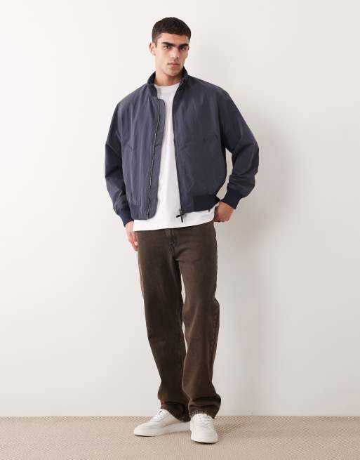 Selected relaxed bomber jacket in navy, 3 of 5