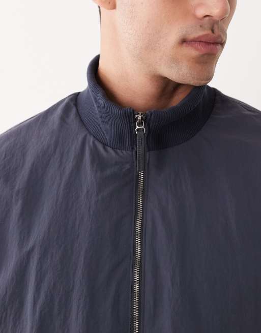 Selected relaxed bomber jacket in navy, 4 of 5