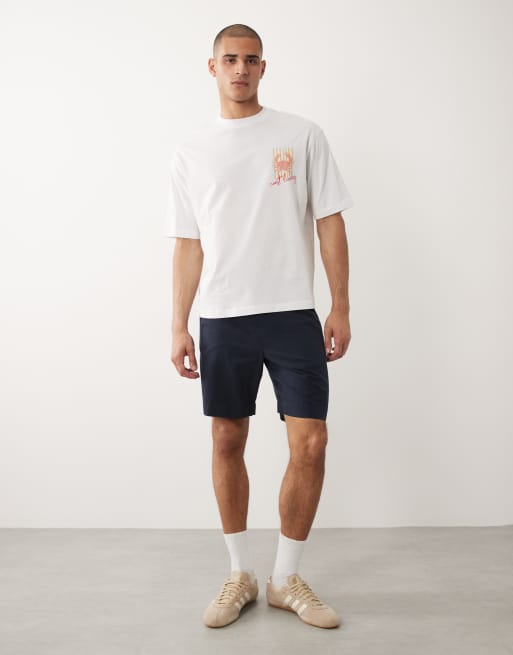 Selected relaxed fit T-shirt with small crab stamp print in white, 2 of 5