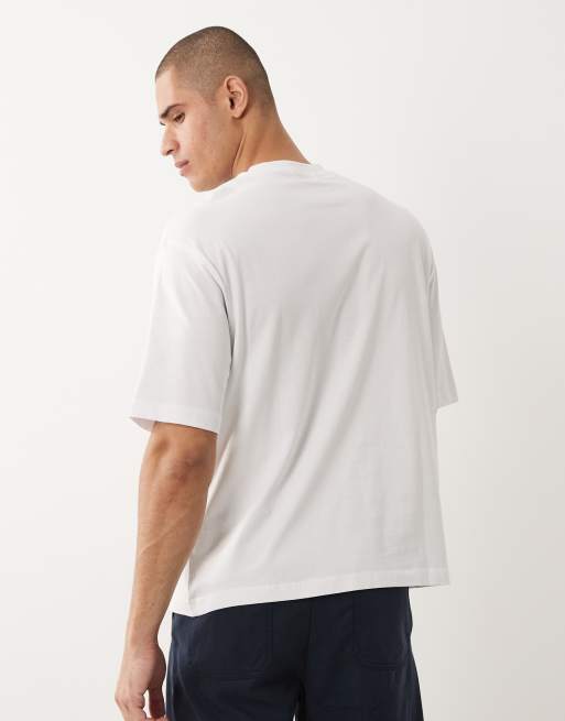 Selected relaxed fit T-shirt with small crab stamp print in white, 5 of 5