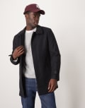 [Selected] Selected Reuben overcoat with funnel neck in black XL Black