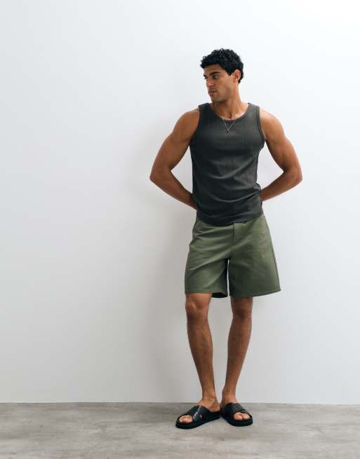 Selected ribstrikket top i brun, 3 af 5