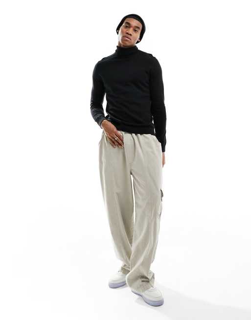 Selected roll neck knit jumper in black, 2 of 4