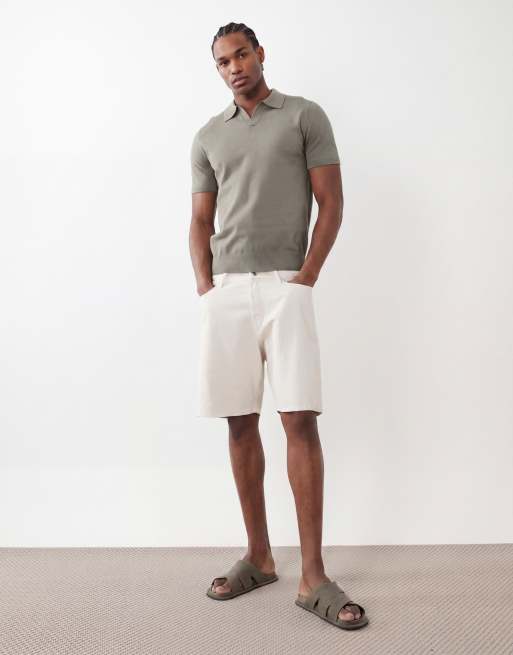 Selected - Salviegrøn strikket polo med halshak, 2 af 5