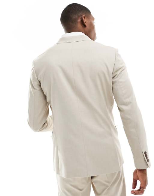 Selected – Schmal geschnittene Anzugjacke in Beige , 3 von 5
