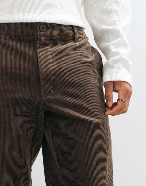 Selected schmal zulaufende Cordhose in Dunkelbraun, 3 von 5