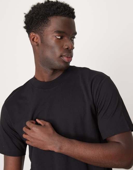 Selected – Schweres Oversize-T-Shirt aus 100% Baumwolle in Schwarz, 3 von 4