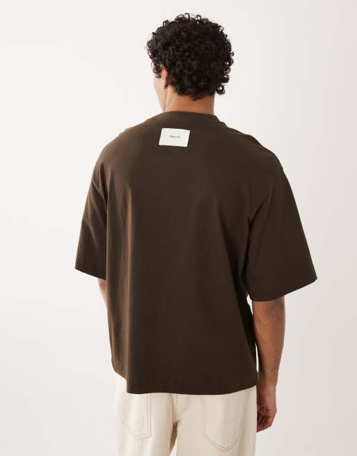 Selected – Schweres Oversize-T-Shirt in Braun, 220 g/m², 5 von 5