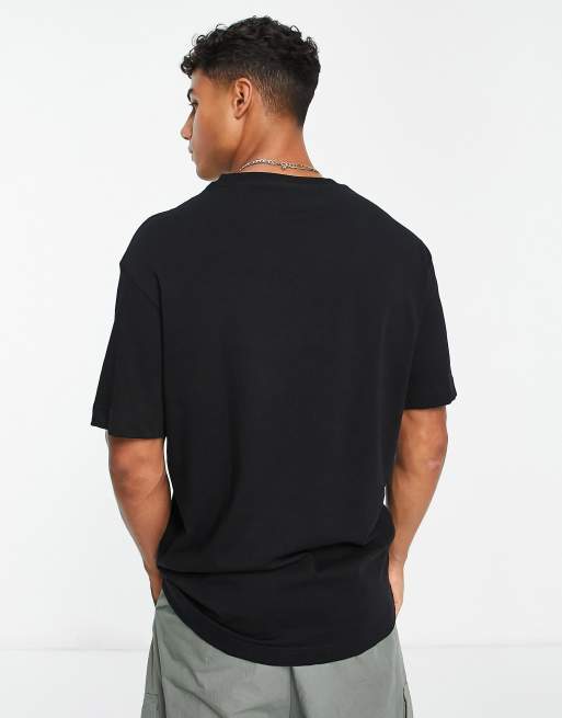 Selected – Schweres Oversize-T-Shirt in Schwarz , 2 von 4