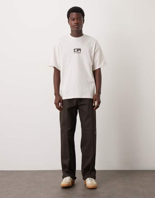 Selected – Schweres Oversize-T-Shirt in Wollweiß mit Kunst-Rückenprint, 2 von 5