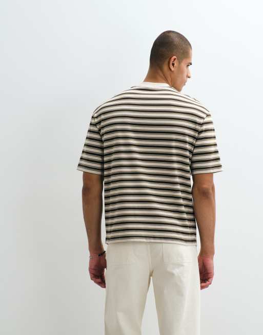 Selected – Schweres Oversize-T-Shirt mit buntem Streifenmuster, 2 von 5