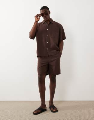 Selected Seersucker Shorts In Animal Print
