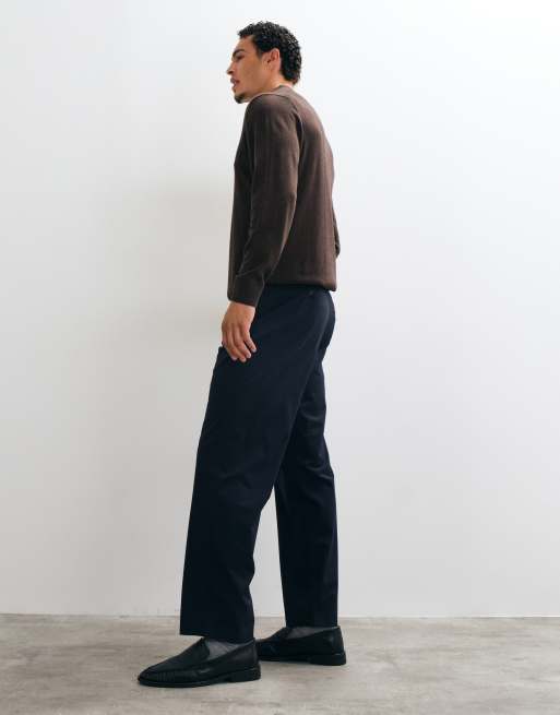 Selected set relaxed fit pants in navy, 3 of 5