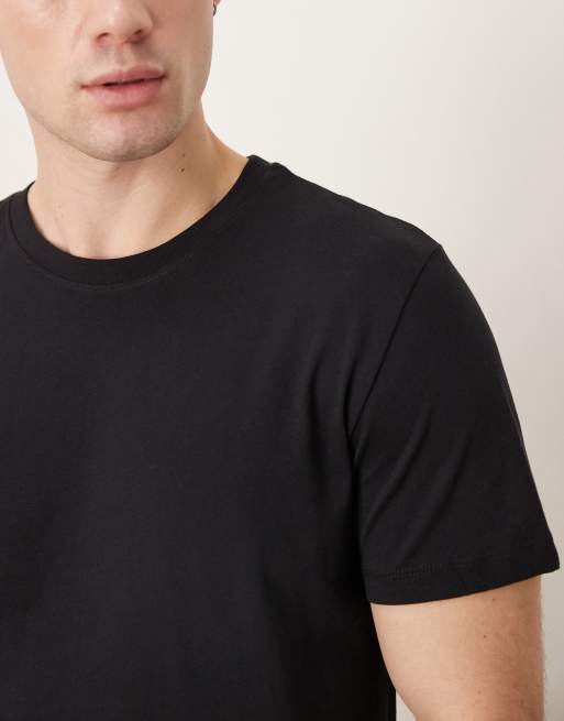Selected - Set van 5 T-shirts met normale pasvorm in zwart, 5 van 5
