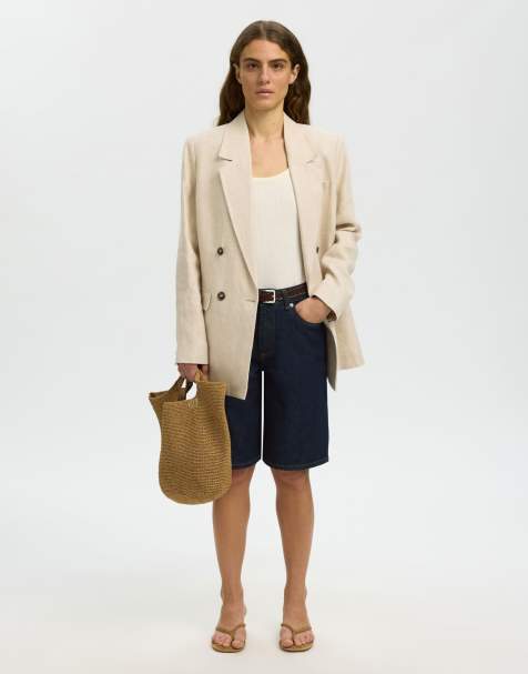 Selected - Short en jean - Bleu foncé - view 1