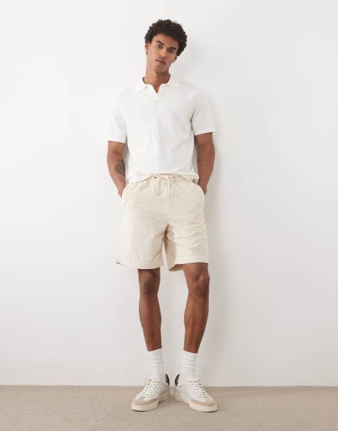 Selected - Short en velours côtelé à cordon de serrage - Crème - view 1