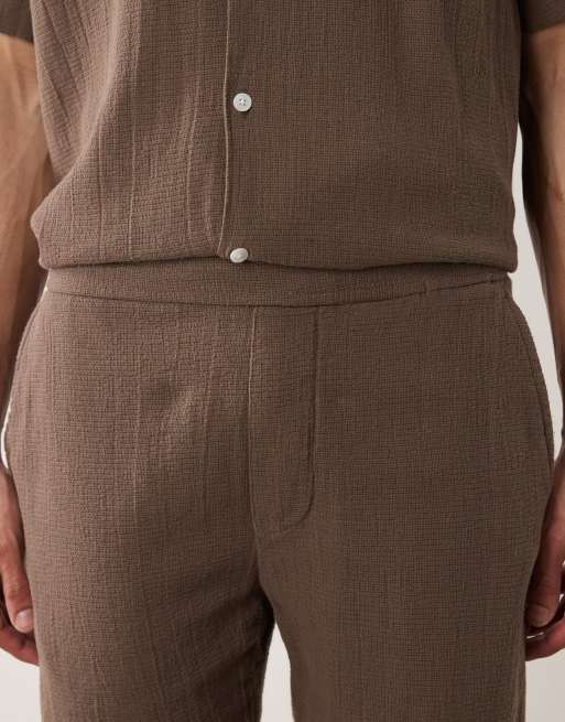 Selected - Short met textuur in bruin, deel van co-ord set, 4 van 5