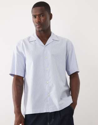 Selected Short Sleeve Shirt In Blue