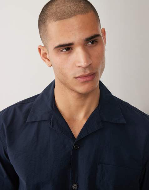 Selected short sleeve shirt in navy - view 1