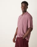 [Selected] Selected short sleeve shirt with mandala print in red S Cameo Rose