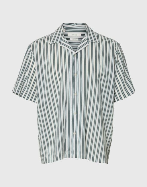 Selected Short sleeved shirt in balsam green, 6 of 6