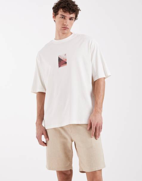 Selected - Short van linnenmix in beige - view 1