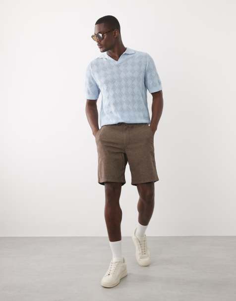 Selected – Shorts aus Leinenmix in Braun mit Kordelzug - view 1