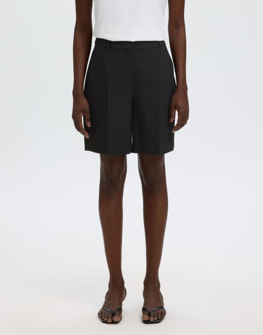 Selected – Shorts in Schwarz mit hohem Bund, 2 von 6
