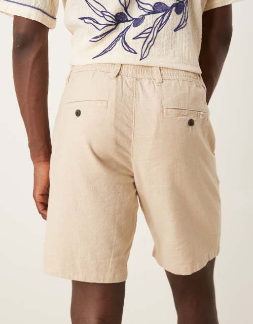 Selected - Shorts van linnenmix in crème , 2 van 5