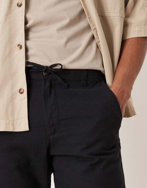 Selected - Shorts van linnenmix in zwart , 3 van 5