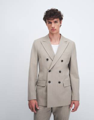 Selected Slim Fit Blazer In Brown