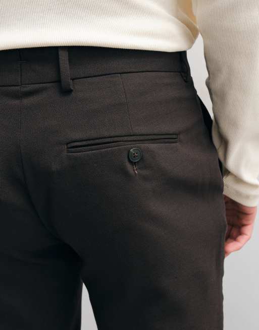 Selected slim fit-bukser i uldblanding, del af sæt, brun, 2 af 5