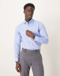 [Selected] Selected slim fit easy iron smart shirt in light blue S Light blue