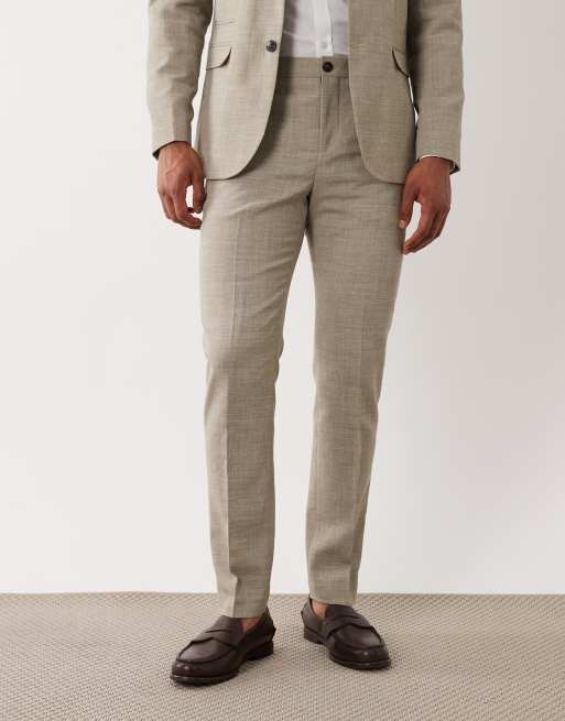 Selected – Slim-Fit-Hose aus Leinenmix in Beige, 2 von 5