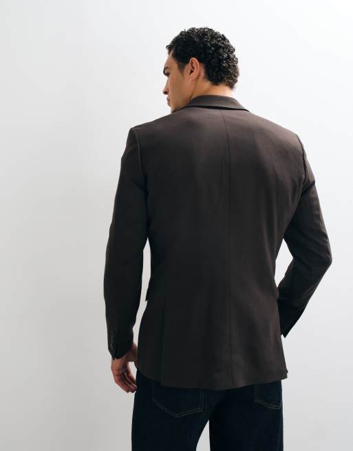Selected slim fit-kavaj i ullblandning, brun, 2 av 5