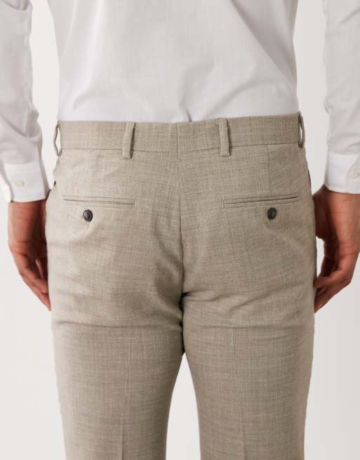 Selected - Slim-fit pantalon van linnenmix in beige, 5 van 5