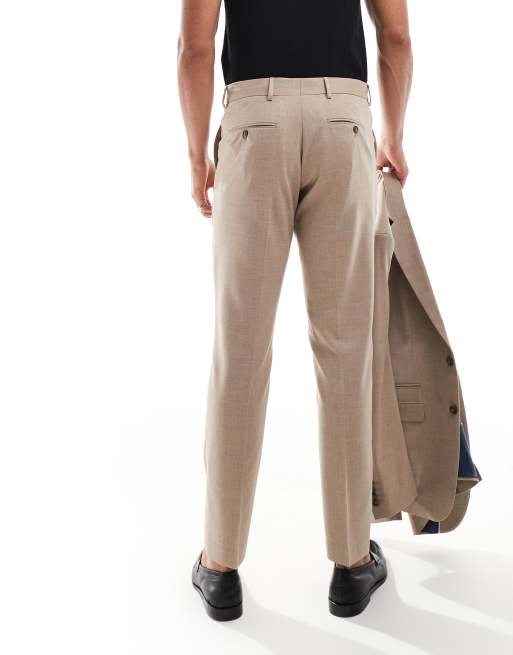 Selected - Slim-fit pantalon van wolmix in beige , 2 van 5