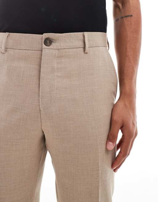 Selected - Slim-fit pantalon van wolmix in beige , 3 van 5