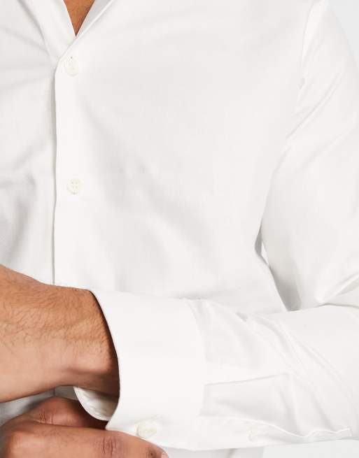 Selected slim fit smart shirt in white , 3 of 4