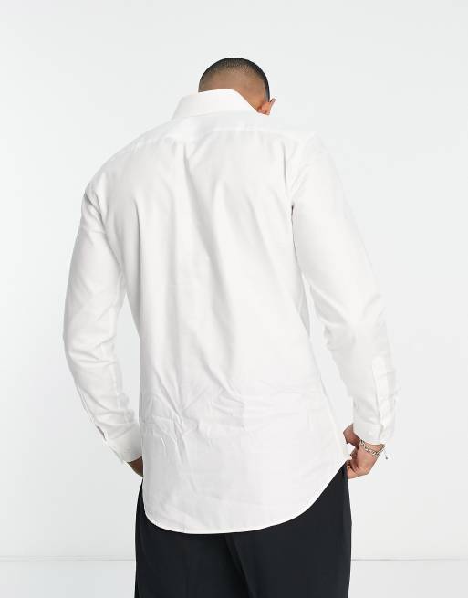 Selected slim fit smart shirt in white , 4 of 4