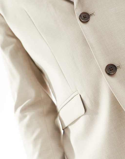 Selected slim fit suit jacket in beige , 2 of 5