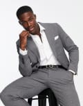 [Selected] Selected slim fit suit jacket in grey houndstooth 46 Grey