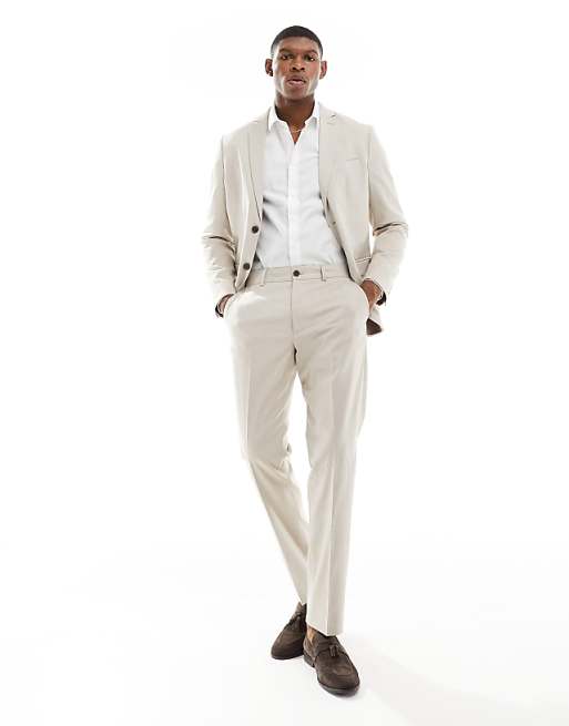 mens slim fit dress pants White Stretch Euro Suit Do not iron. Men's Slim Fit Pants |