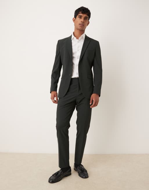 Selected slim fit suit pants in dark green , 2 of 5