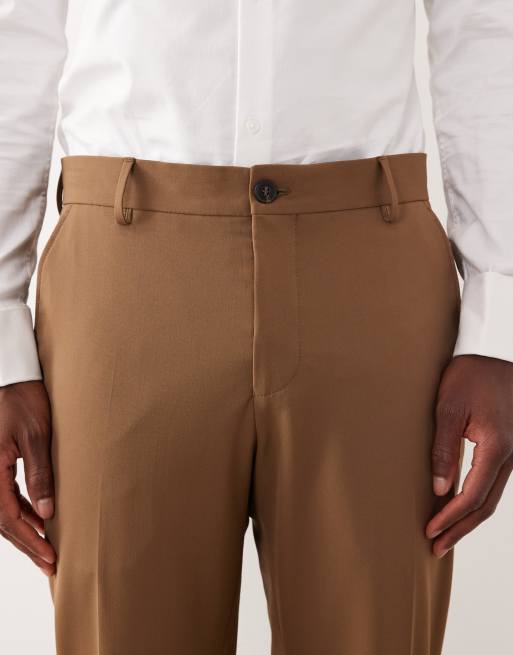Selected slim fit suit trouser in dark tan , 4 of 5