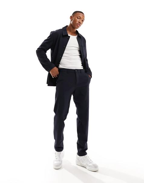 Selected slim fit suit trouser in navy  - view 1
