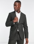 [Selected] Selected slim fit wool mix suit jacket in grey-Green 48 Forest Night