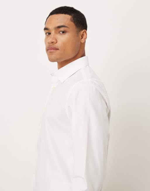 Selected slim poplin shirt in white , 4 of 5