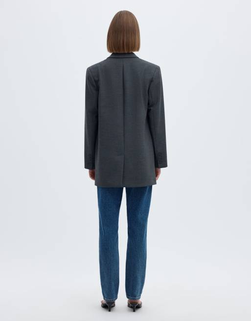 Selected - Smalle toelopende jeans in medium blauw denim , 2 van 6